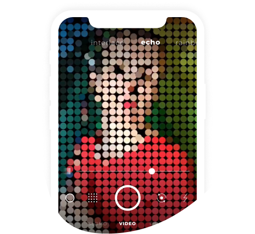 pixelated effect on an image of a black hair girl in a red tshirt