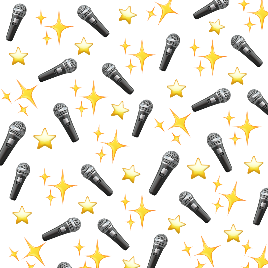 Emoji Background Microphone Sticker By rozygisaki690219