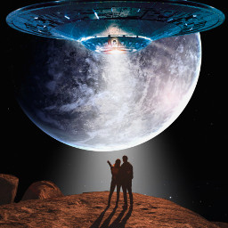 imagination surreal surrealism madewithpicsart myedit ufo spaceship couple araceliss creativity freetoedit