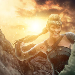 photoshop photomontage photo woman war fantasy rock stone wound blood sky cloudy strong power lighting clouds sunset light art pic new picture pinterest edit freetoedit