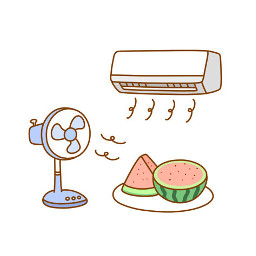 freetoedit outlineart summer drawing illustration fan airconditioner watermelon
