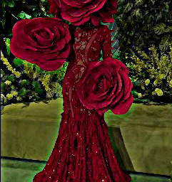 freetoedit roses dress flowers lady girl woman body person red velvet