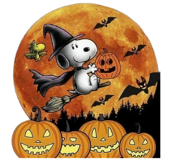 snoopy halloween pumpkin orange sticker by ionabondlopez