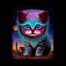 cat kitty kittycat brightcolors kitten wallpaper post editme colorful colorfulcats