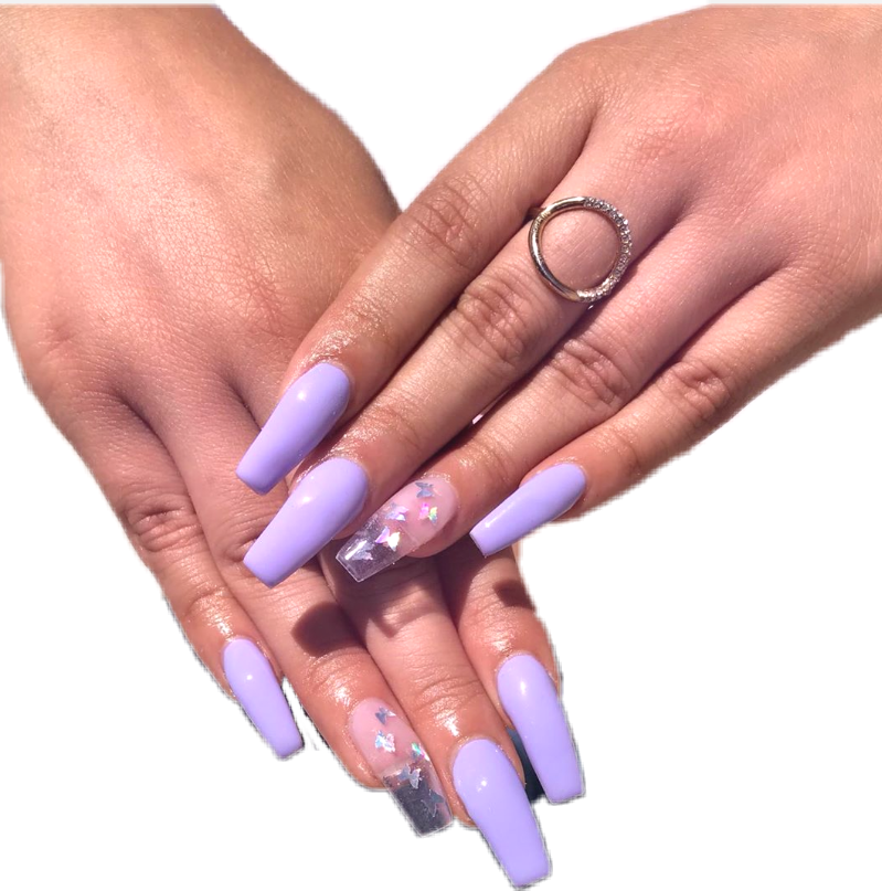 freetoedit nails purple acrylics sticker by lemonsandlimess
