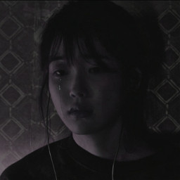 dark black alone sad crying cry tears iu korea idol kpop kdrama koreandrama freetoedit