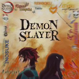 freetoedit anime demonslayer tanjiro nezuko collage