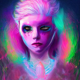 freetoedit aigenerated ai neon girl colorful bright trippy pyschedelic person women lady imagination fantasy