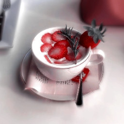strawberries strawberry red aestheic freetoedit