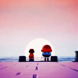 freetoedit sunsetparadise meggy auri sunset beach dock ocean together outside friends edit cute