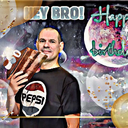 freetoedit mybrother august23 50yearsold birthday meme balloons happybirthday pepsi tshirt cake 50 candles text message quote ron quotesandsayings quotes sayings celebration