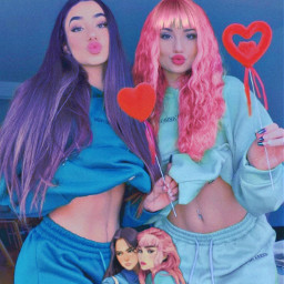 animefanart liveaction pinkhair violethair blue bluecyan bluesky girlsquad aesthetic pop rock pastel goth ladies remixme divas influencer europe freetoedit